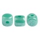 Cuentas de vidrio Minos® par Puca® - Opaque green turquoise luster 63130/14400